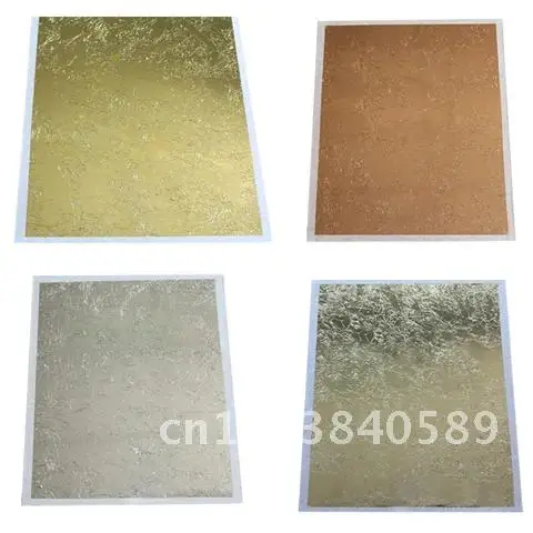 

14*14CM Art Craft DIY Craft Decor Leaf Leaves Sheets Design Paper 100Pcs Gilding Foil Papers Imitation Gold Sliver Copper