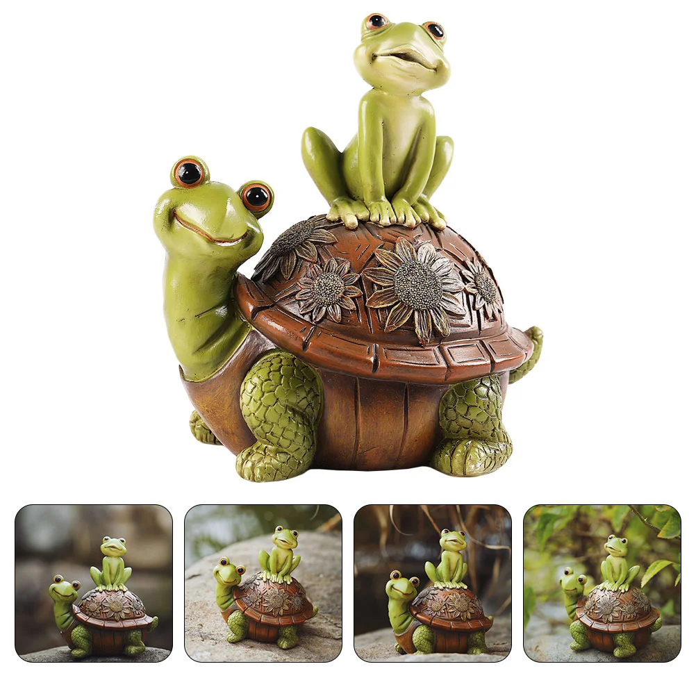 

Frog Turtle Ornament Park Decor Resin Frogs Garden Adornment Tortoise Sculpture Animal Home Synthetic Decoration Creative