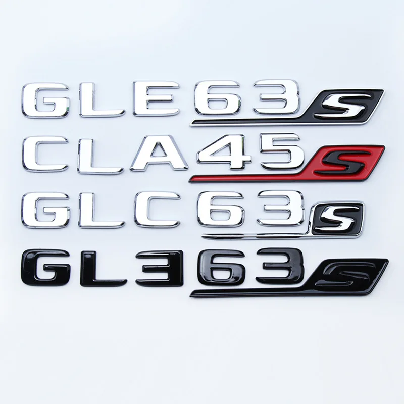 

3D ABS Car Rear Trunk Sticker Emblem Logo GLE63S Badge For Mercedes AMG C E GLC GLE 63 S W205 W204 W213 W212 X253 W167 W166 C292