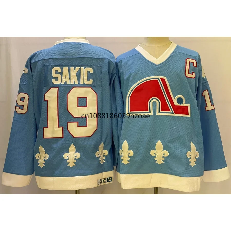 Joe Sakic Jersey 19 Quebec Retro Ice Hockey Jerseys Old Team 8 Cale Makar Jersey All Stitched Sport Sweater Us Mens S-XXXL