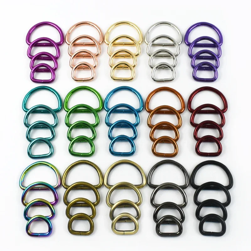 D Ring Metal Buckles 5/10Pcs 20/25/32/38mm Bag Webbing Strap Clasp Dog Collar Leash Belt Loop Hook DIY Leather Accessories