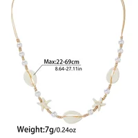 1 piece of resin shell necklace for vacation beach wind, turquoise, starfish, woven choker necklace - Image 5