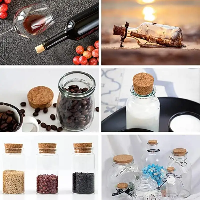 Wooden Cork Stopper 5/100pc Top DIA 8mm To 58mm Lab Test Tube Kettle Pudding Bottle Burette Tube Plug