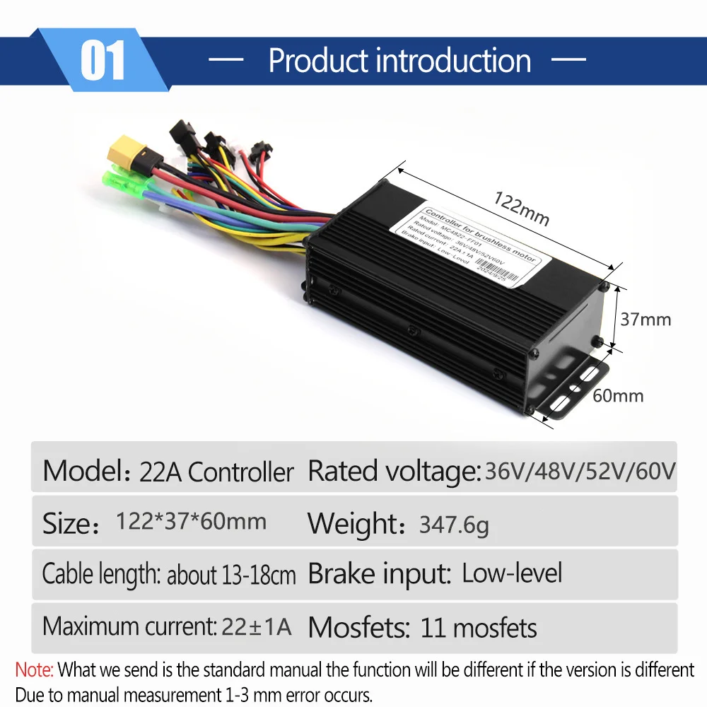 36V48V52V60V 전기 자전거 컨트롤러 22A 트라이 모드 사인파 컬러 LCD S866 디스플레이 고품질 Ebike 변환 키트