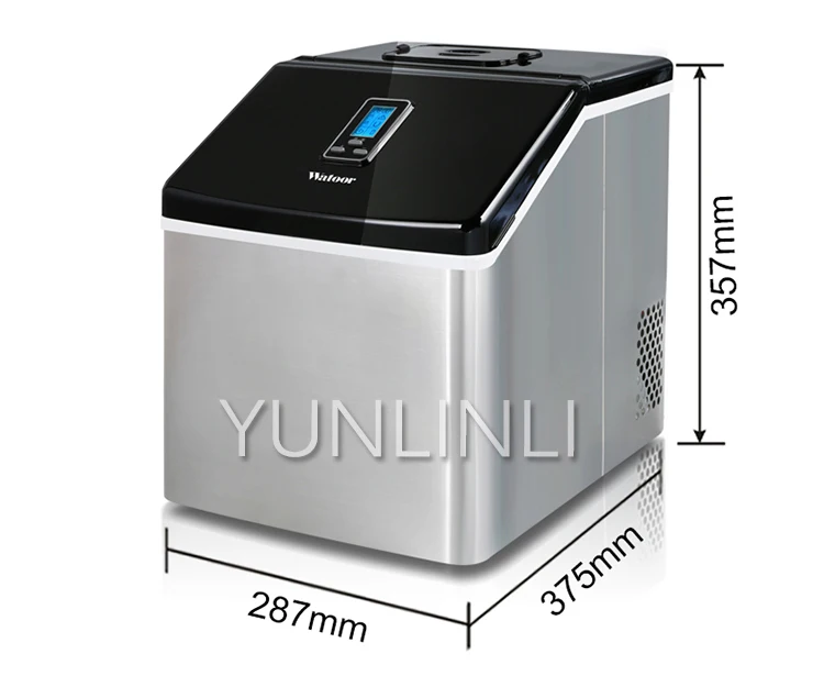 24 Ice-Tray Electric Ice Maker Commercial & Household Stainless Steel Manual Adding Water Ice Making Machine
