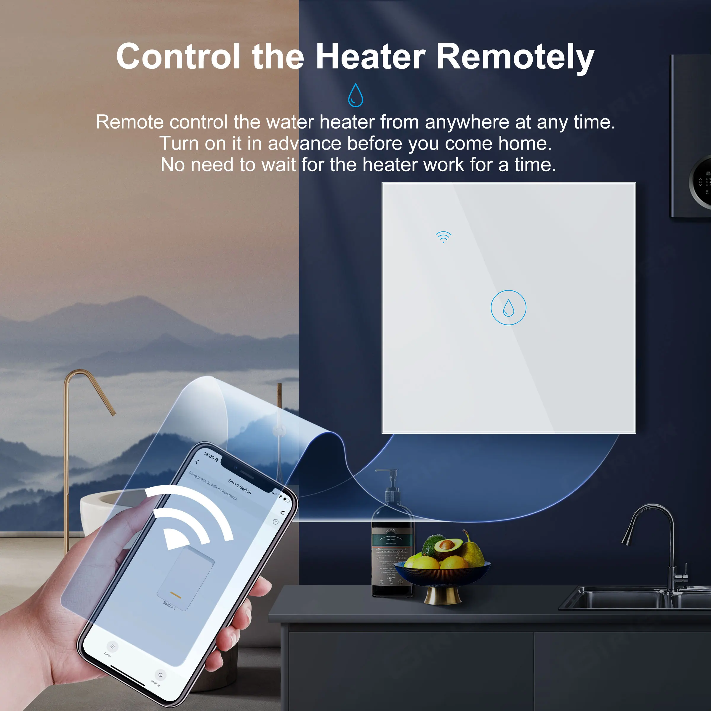 GIRIER Tuya Smart Water Heater Switch 40A Wifi Boiler Heating Switch 8000W  for Smart Home Works with Alexa Google Home Assistant - AliExpress