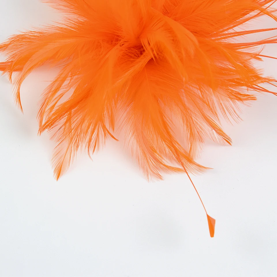 Lot De 50pcs Plumes De Coq Belles Pour Décoration Couture Costume Chapeau Bricolage Diy 12-18cm - Orange