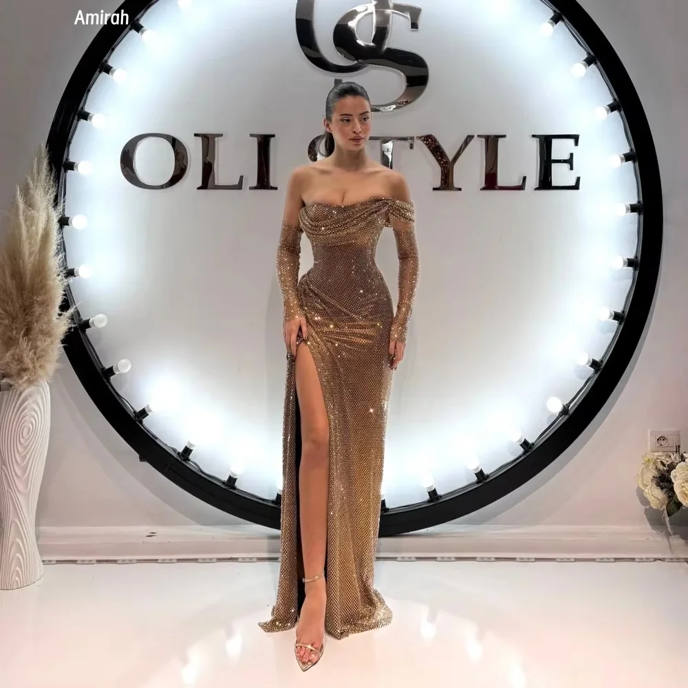 Amirah Sequins Elegant Women's Dresses for Wedding Party Dresses Luxury  Women's Elegant Party Dress Fish Tail Slit Custom Made - AliExpress 320