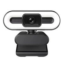 

HD Camera With Ring Light Built-In Microphone Auto Focus USB Plug-And-Play Webcam For PC Laptop Desktop