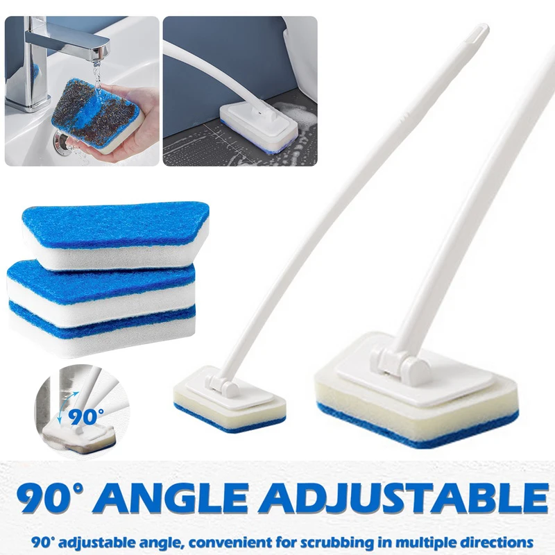Multifunctional Bathroom Wall Brush Long Handle Removable Household