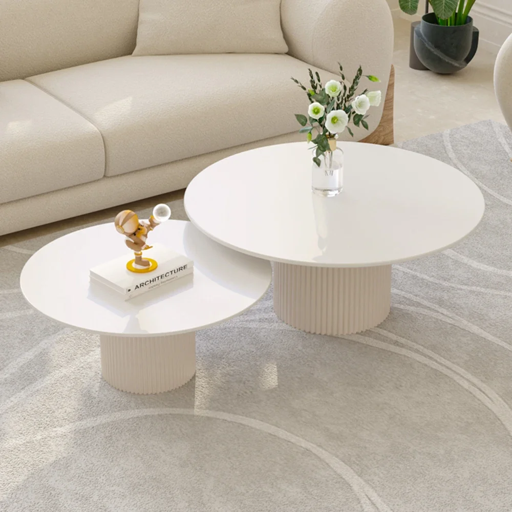 

Living Room White Coffee Tables Minimalist Cute Italian Light Luxury Coffee Tables Set Metal Couchtisch Entrance Hall Furniture