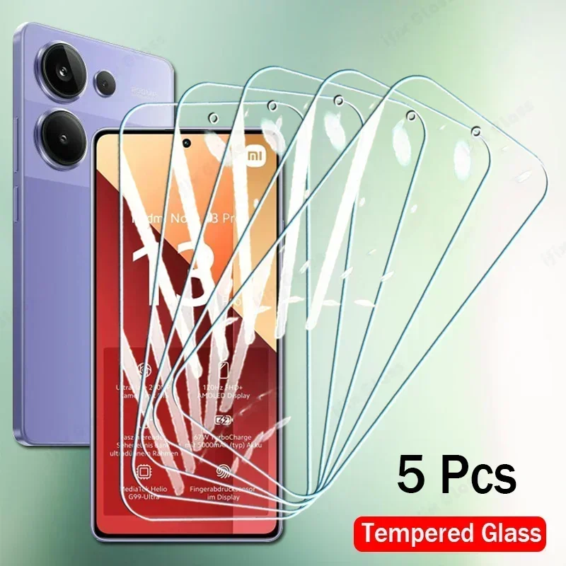 

5 шт. закаленное стекло для Xiaomi Redmi Note 13 12 Pro 13R 13C 12C защита для экрана для Redmi Note 13 12 Pro защитное стекло
