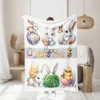 1PC Happy Easter Celebration Pattern Flannel Blanket,Soft,Skin-Friendly,Warm,Machine Washable,Suit for Sofa, Bed, Office,Camping 1