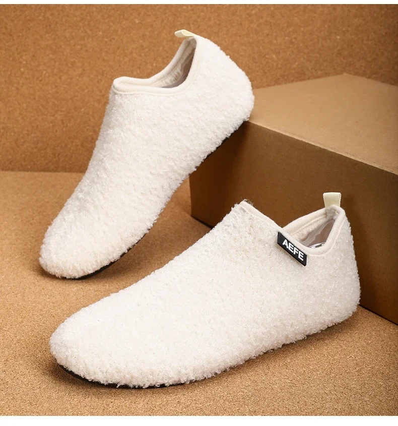 Seee9e316e9a2480d9e285140842dc825U Warm Lightweight Cotton Slippers for Men Plush Winter Home Loafers