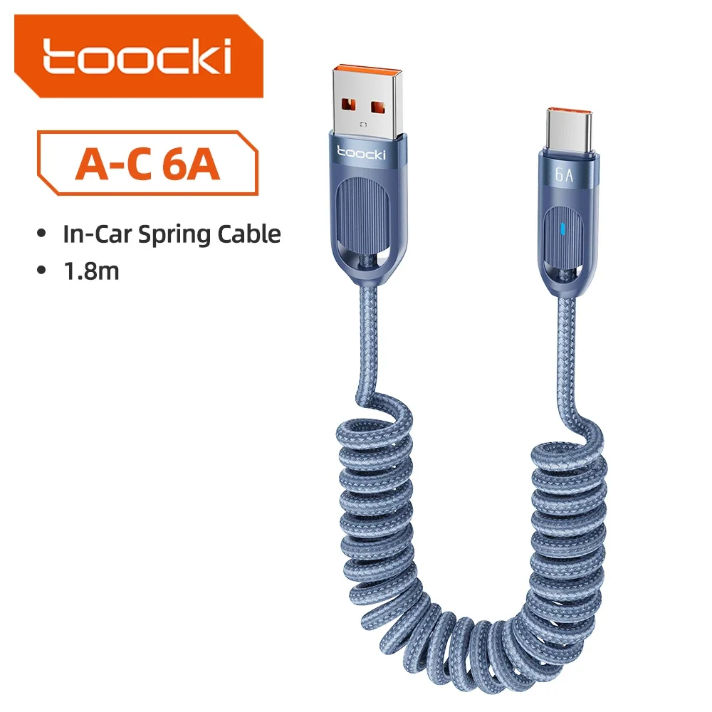Toocki 100W Fast Charging Telescopic USB Type C Cable