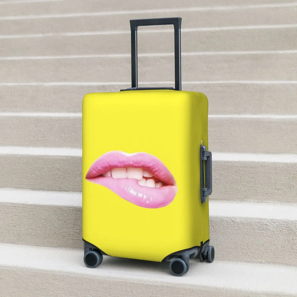 

3D Lip Print Suitcase Cover Cartoon Vacation Cruise Trip Useful Luggage Supplies Protection