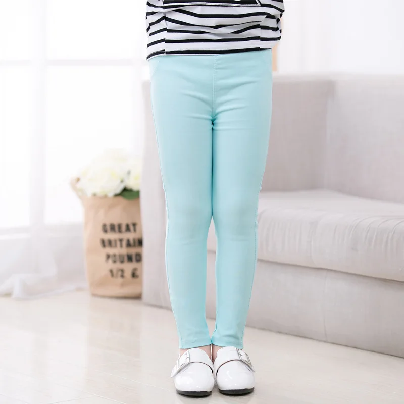 Spring Autumn Kids Girls Elastic Casual Slim Pencil Pants for Children 2-11Years