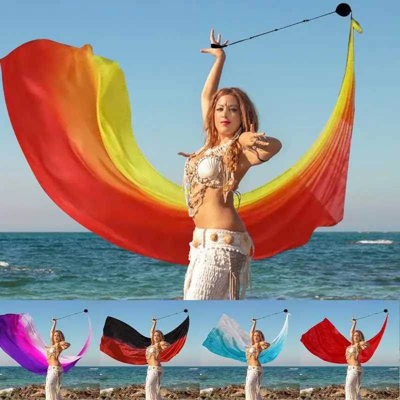 rotating Chiffon Veil Women Belly Dance Veil Streamer Stage Props Belly Dance Thrown Ball Accessories for Stage show