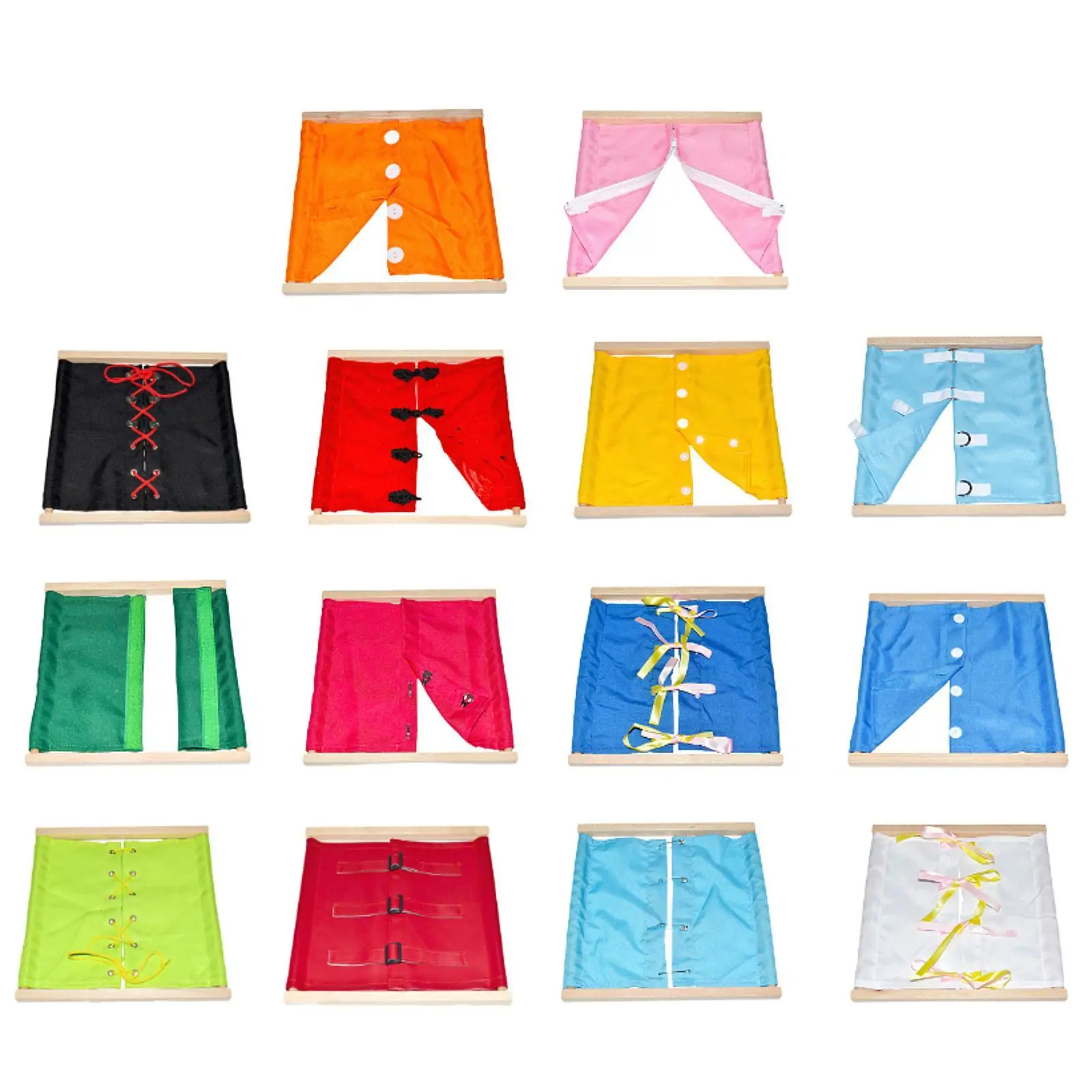 Montessori Clothing Board Training Tool Dress Learning Board Clothing Frame Toy Sensory Board for Toddlers Children Kids