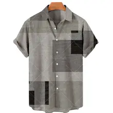 

2022 new men's sewing shirt casual tshirt fashion oversized retro shirt single line button short sleeve men 5XL