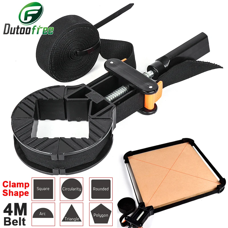 Multifunções Belt Clamping Tools para Carpintaria Belt Pipe Clamp Quick Adjustable Band Tool Nylon 90 Degrees 4m