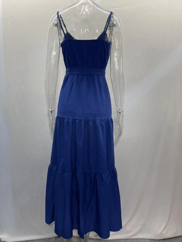 Elegant Lace Up Summer Dress for Women