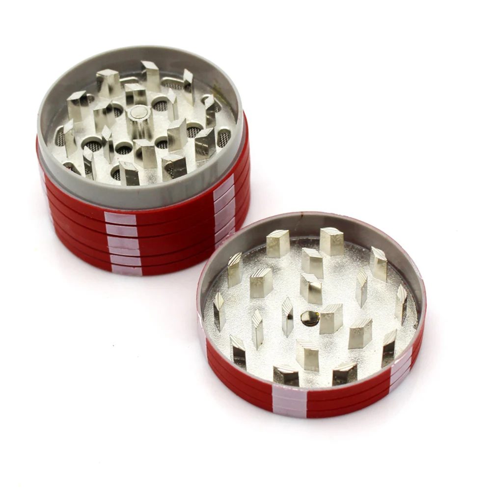 1/12er-Pack Kräutermühle aus Metall und Kunststoff, 40 mm, kleine Pokerchip-Form, 3-lagiger Gewürzzerkleinerer, Kräuterwerkzeug, Kunststoff-Kräutermühle – Detail 3