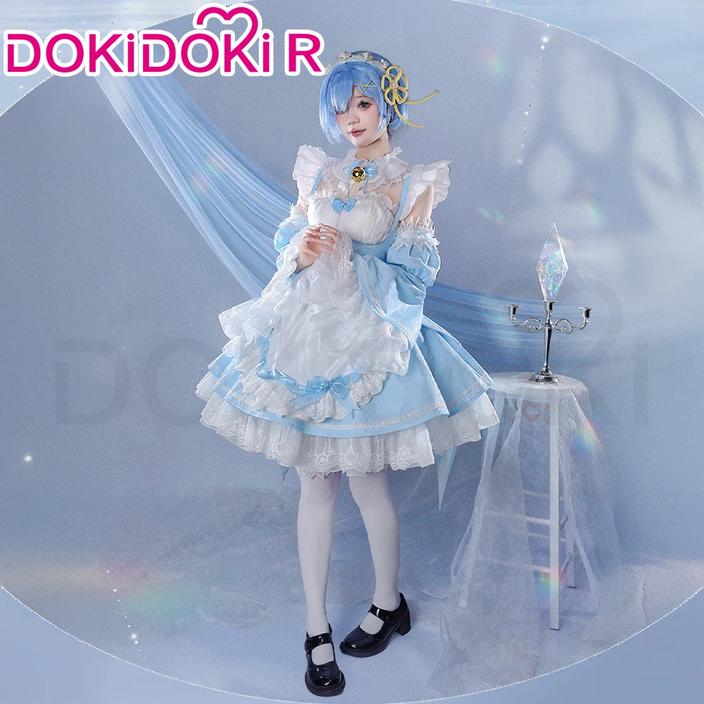 Remm Cosplay Doujin Costume Anime Cosplay dokidoki-r femmes mignon robe bleue cristal Remm couleur à l'eau femme de chambre Costume