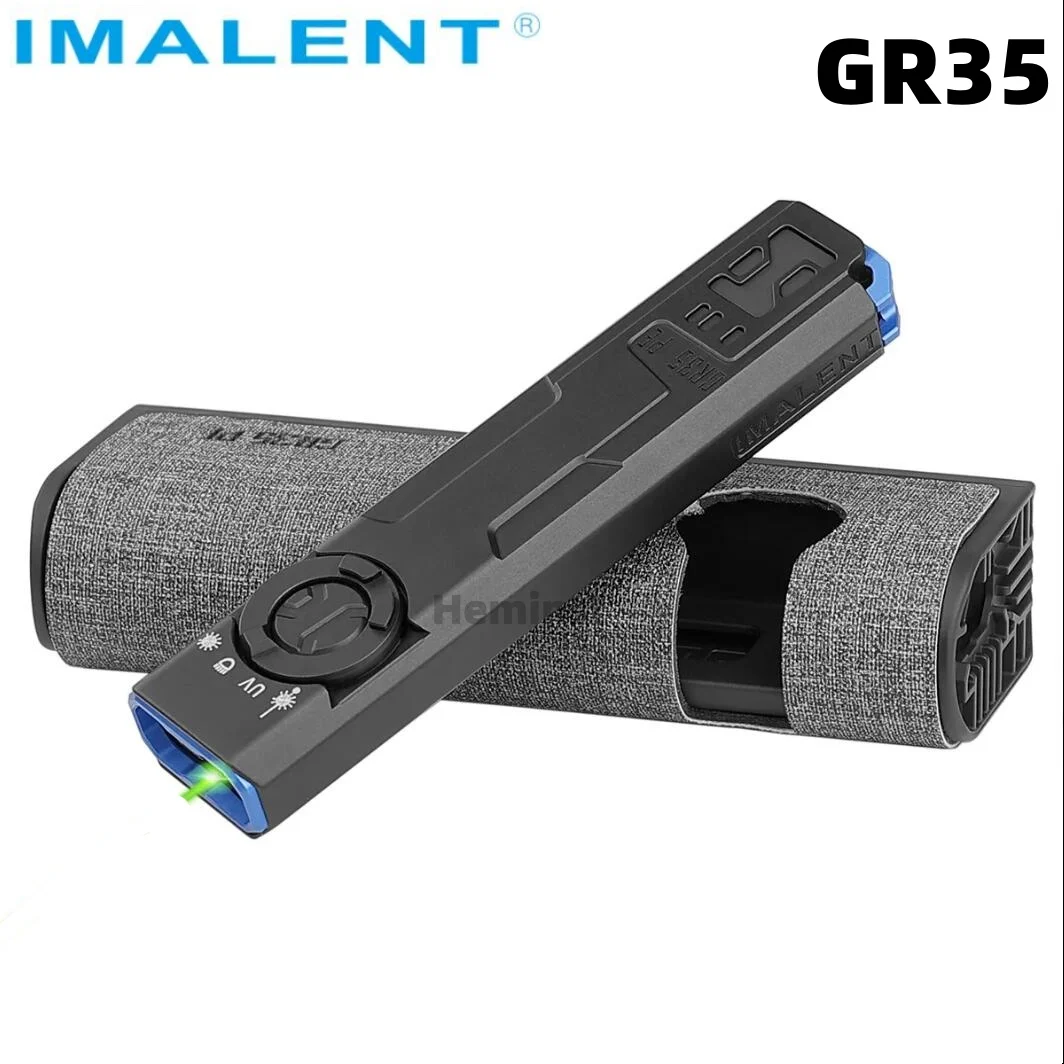 IMALENT GR35 EDC フラット懐中電灯 グリーンランプ付き、UV、白色 LED
