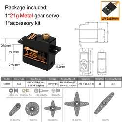 High - Torque Metal Gear Mini Servo for RC Vehicles & Robotics (21g S007M)