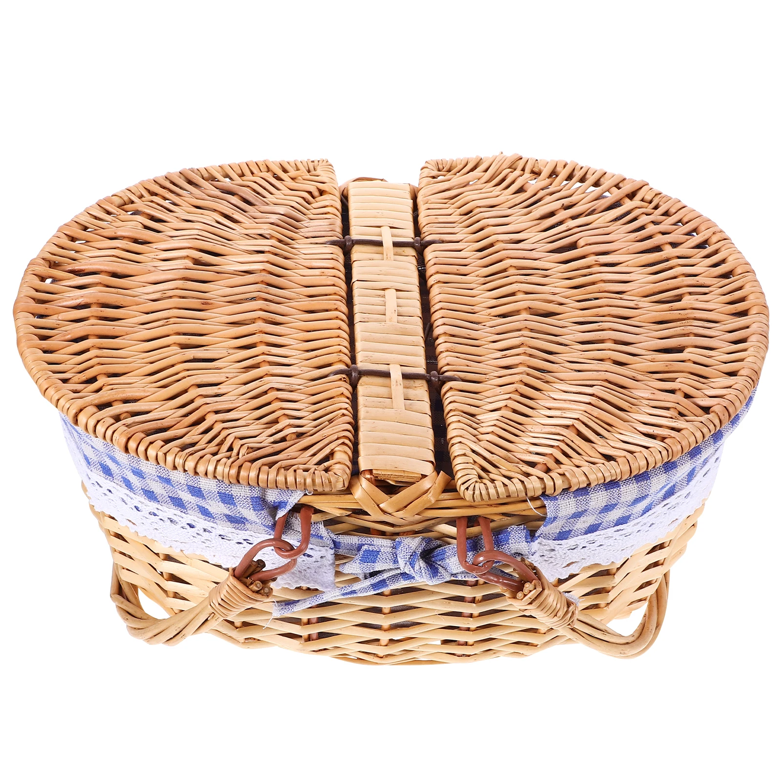 Woven Rattan Storage Basket with H Baskets for Home Decor