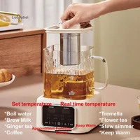 Mini-marmite de santé 1,2 L 110V/220V, bouilloire électrique en verre avec maintien au chaud automatique, théière à fleurs multifonction pour le bureau, pot à soupe et ragoût 3