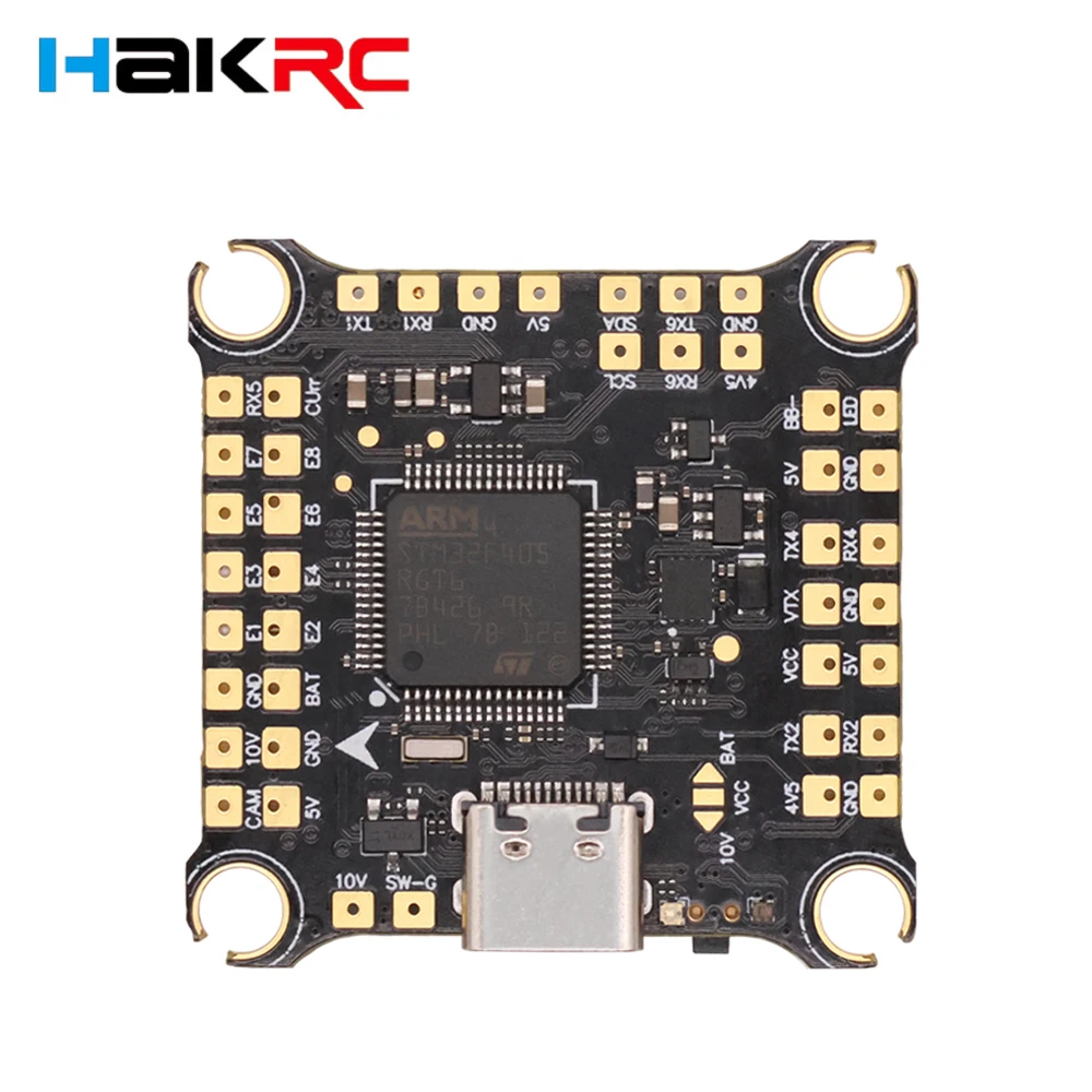 

Контроллер полета HAKRC F405 V2 DJI F4 ICM42688 Dual BEC 5 V 3A / 9V 2.5A Betaflight STM32F405RGT6 3-6S для гоночного дрона RC FPV