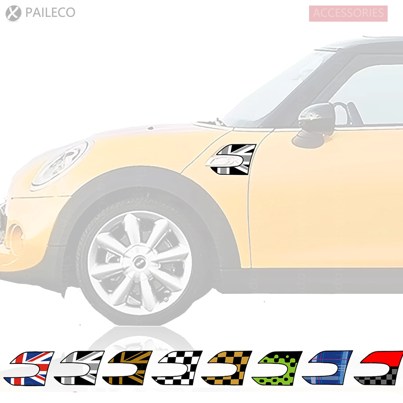 

Fender Graphics Sticker Side Scuttles Trim Lamp Decoal 2PCS For Mini Cooper hardtop F56 F55