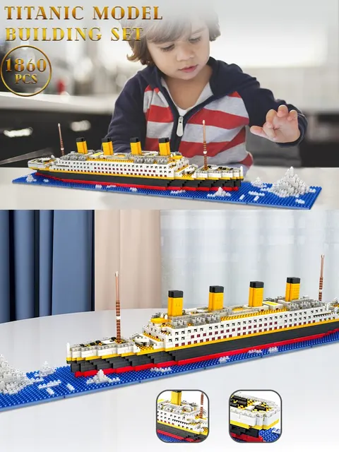 Lego In Titanic 1860+pcs Micro Mini Building Blocks 3D Puzzle