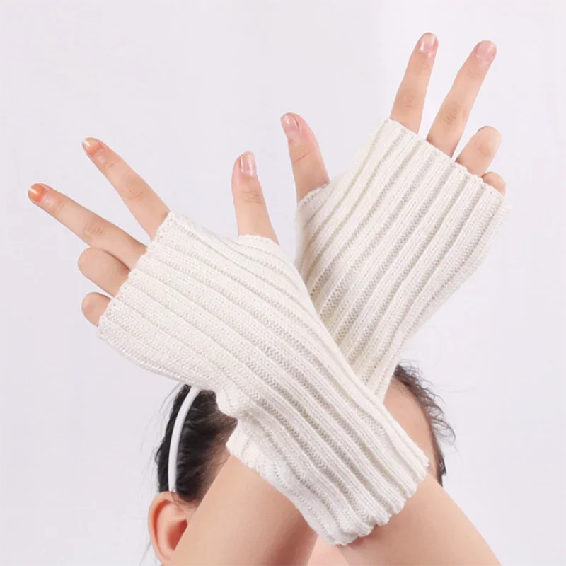 

Wrist Long Fingerless Gloves Women‘s Mitten Winter Arm Warmer Knitted Arm Sleeve Fine Casual Soft Girl Goth Punk Gothic Glove