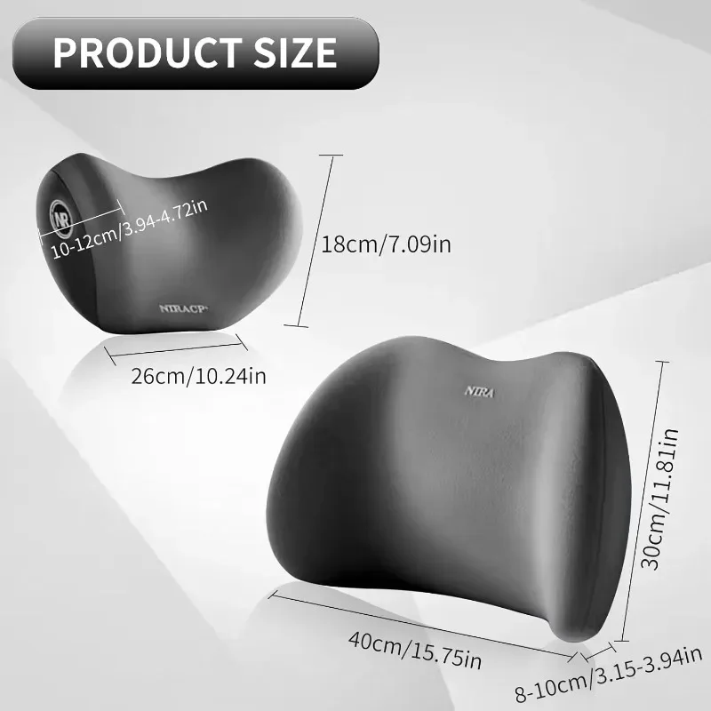 Ergonomic Car Neck and Lumbar Support Cushion Set