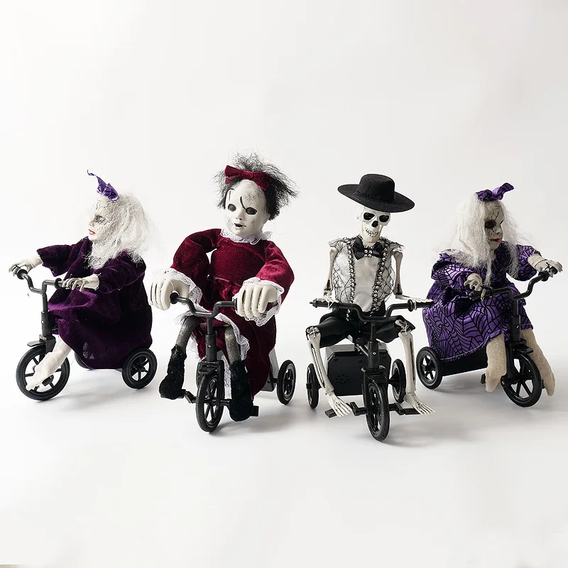 Funny] Halloween Terror Scary Skull Skeleton Ghost Doll Electric