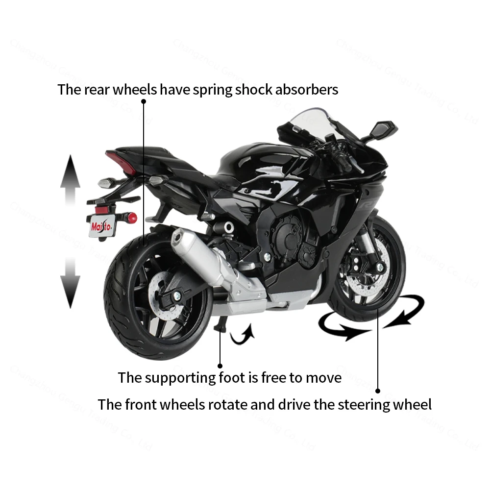 Maisto 1:12 Yamaha 2021 YZF-R1 Black Die Cast Vehicles Collectible Hobbies Motorcycle Model Toys 3