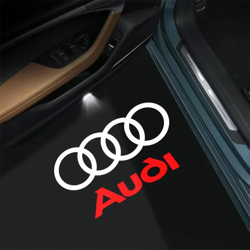 2PCS Led Car Door logo Welcome Light For Audi A4 B5 B6 B7 B8 B9 A1 A3 8V 8P 8L A6 C7 A5 A7 A8 Q3 Q5 Q7 TT S3 S6 Sline Quattro led car lights