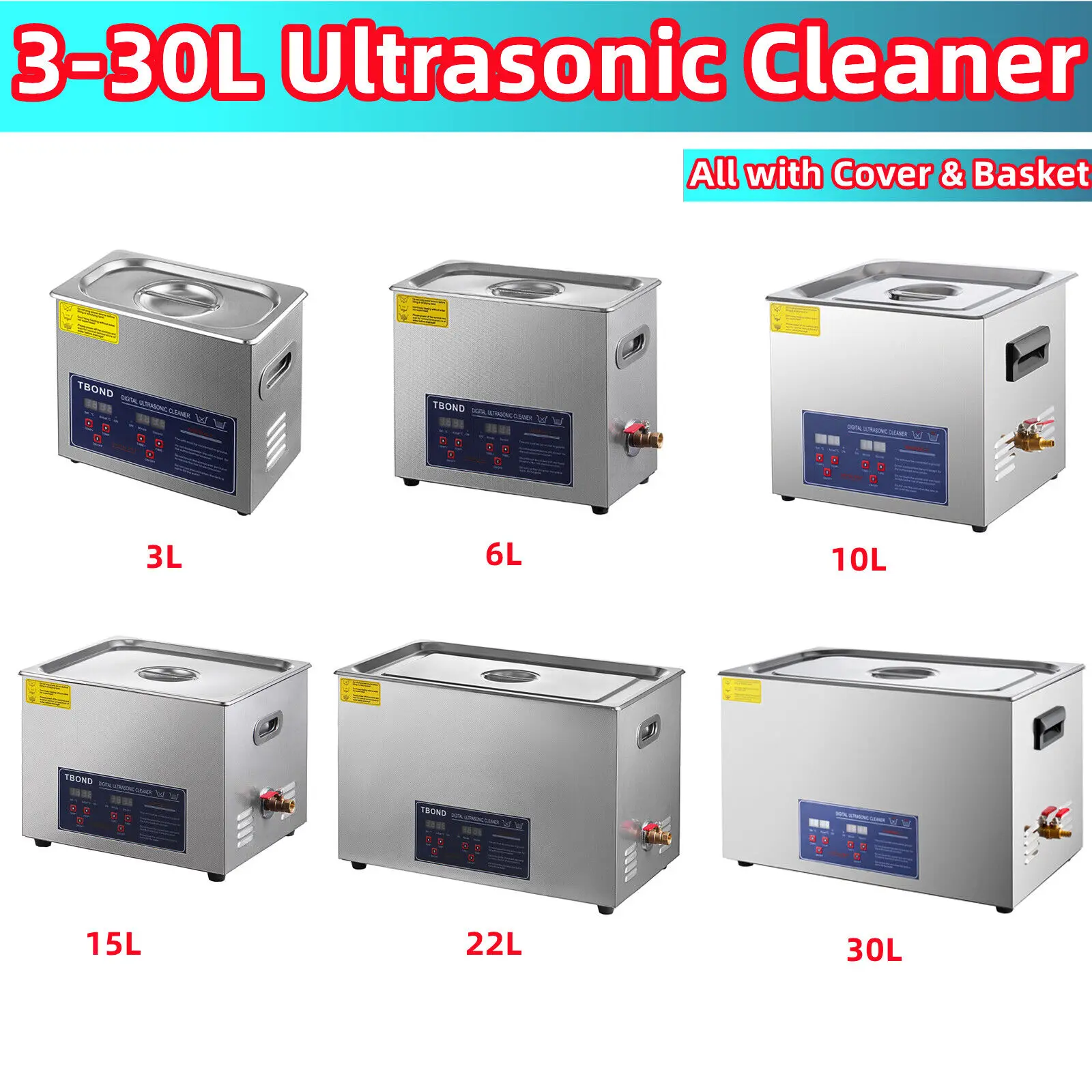 3L-30L Digital Timer Ultrasound Jewelry Glasses Watch Cleaning Lave-Dishes Washing Machine Dishwasher CE ROHS