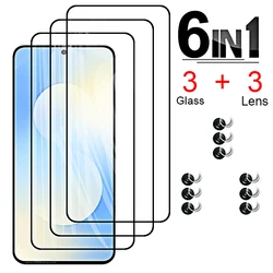 Premium Tempered Glass Screen and Camera Lens Protector - Galaxy S25 FE (3pcs black 3pcs lens)