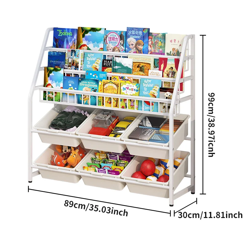 Children's Bookshelf Mobile Toy Storage Rack Floor storage rack,book display stand