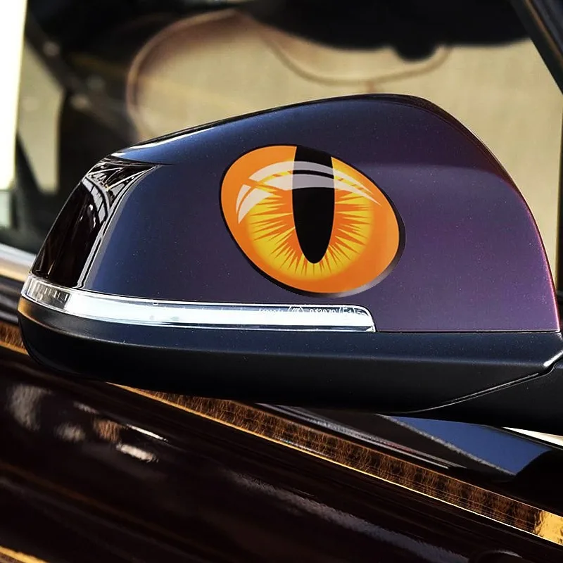 2 pz 3d stereo riflettente occhi di gatto adesivo auto auto auto parafango laterale adesivi occhi adesivo creativo specchietto retrovisore deca 12.6*6.3 cm #269128 del 2026 a $11.99