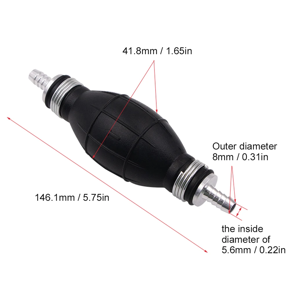 6/8/10/12mm Universal Fuel Pump Rubber Manual Liquid Oil Transfer Pump Petrol Diesel Hand Primer Bulb for Car Marine Outboard
