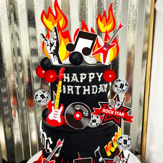 Note Musicali Cupcake Toppers 24 Pezzi - Tema Rockstar, Per Torte, Compleanni, Feste Musicali (Design B) - Foto 5