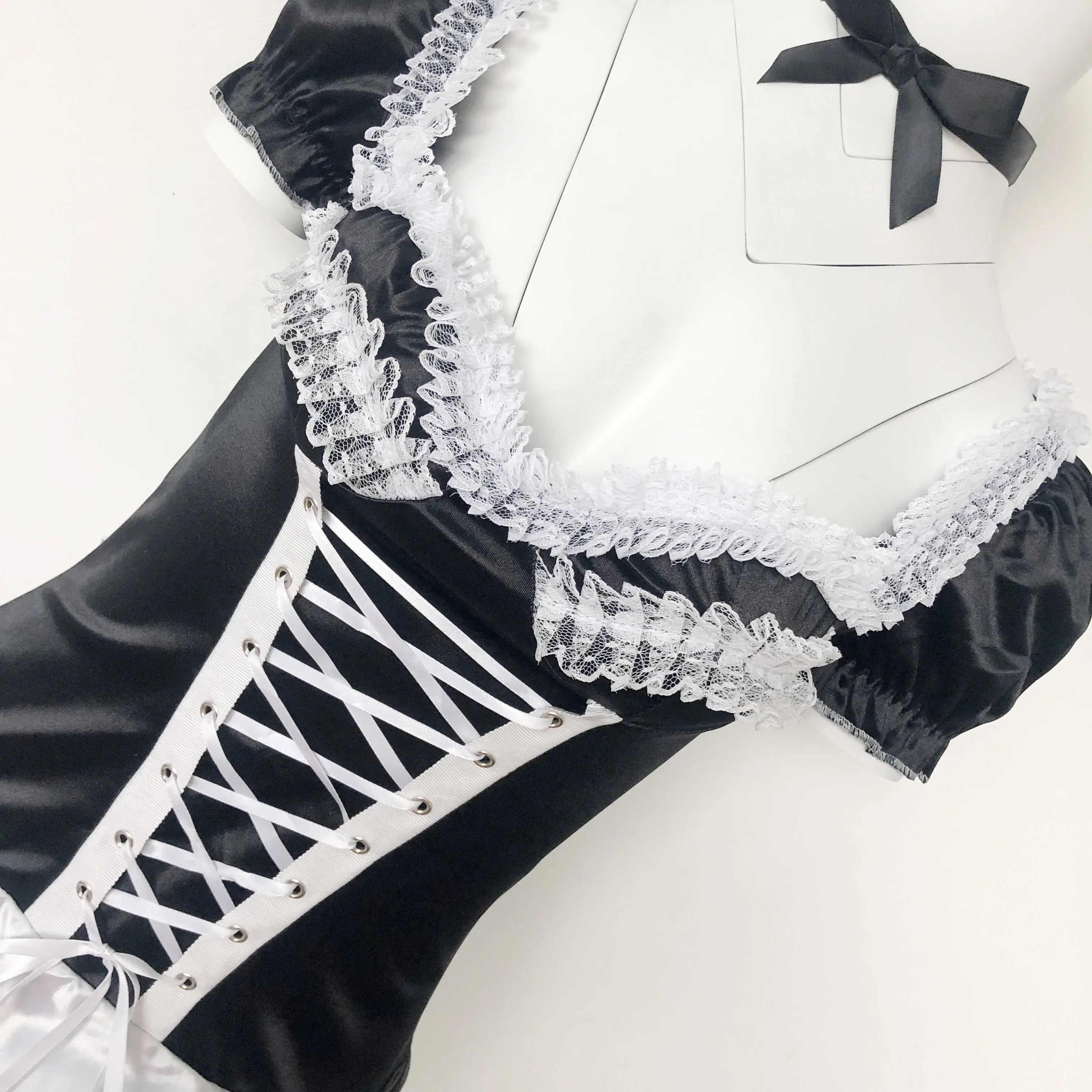 Big Size S 6XL Sexy Costumes Women's Night French Maid Cosplay Costume For Halloween Exotic Servant Dress