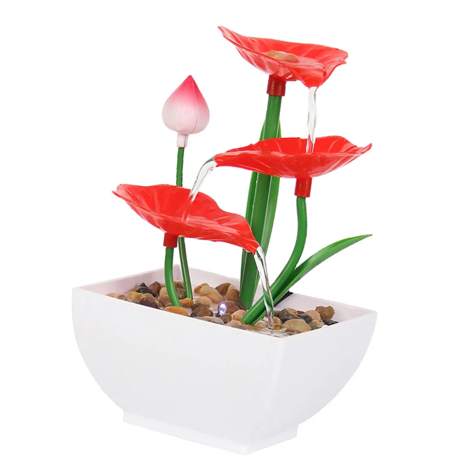Electric Desktop Water Fountain with Light Cascading Indoor Waterfall