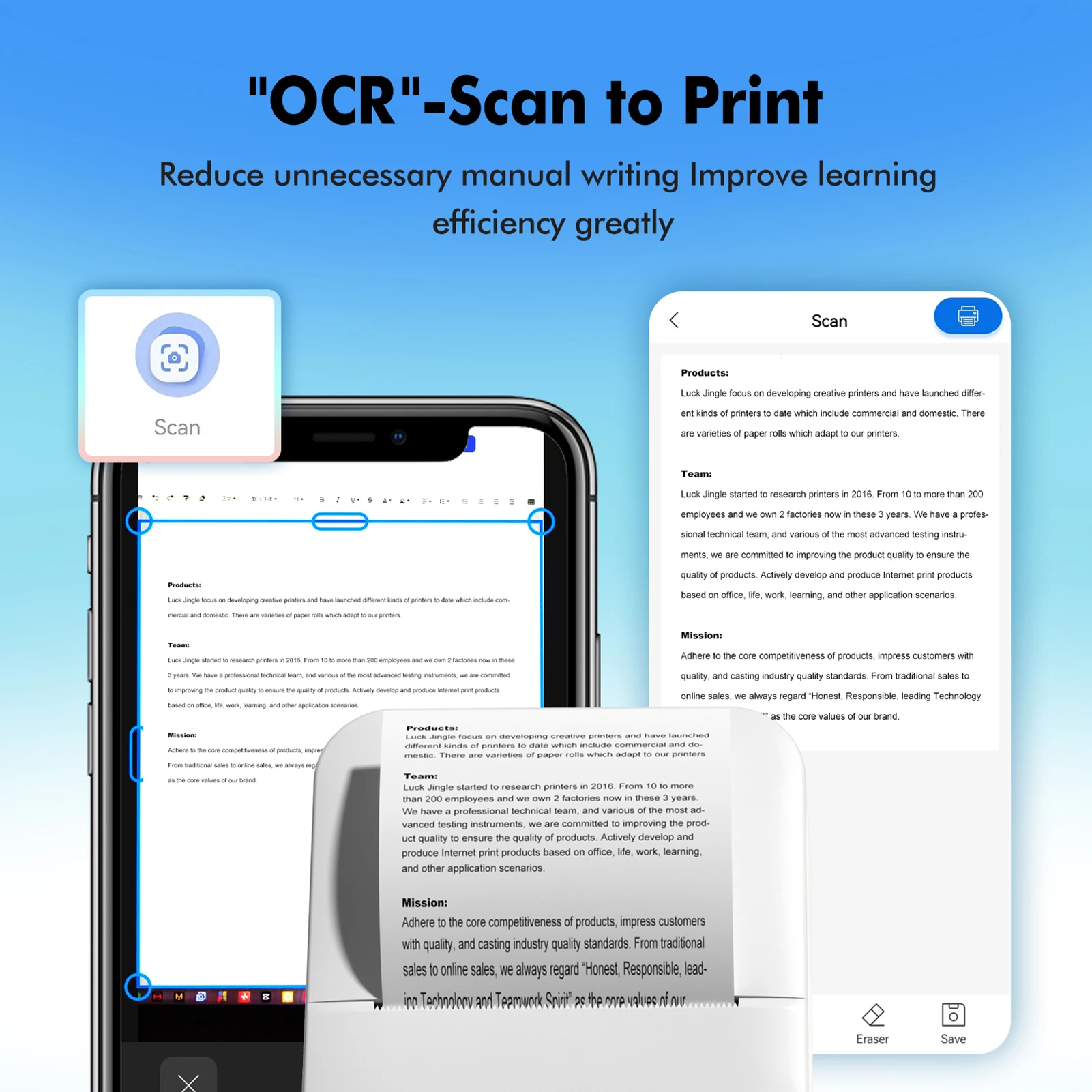 【New】Bluetooth Thermal Label Printer 57mm Instant Sticker Printer for IOS for Android Wireless Connect Support Memo Notes Lists