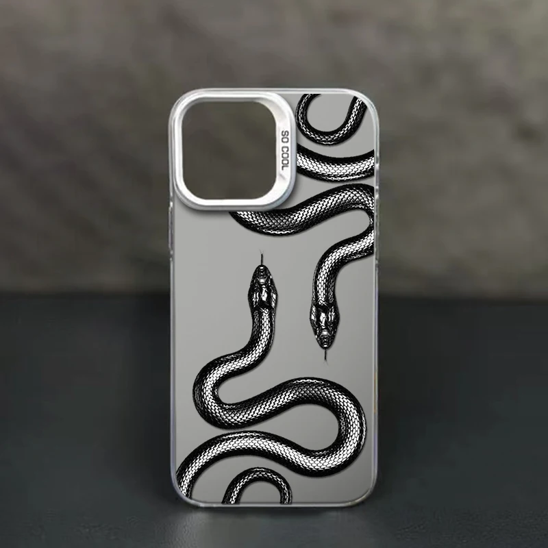 Jahr Der Schlange IPhone Hülle Für X/XS – Black Snake Design, Stoßfest, Polycarbonat & TPU